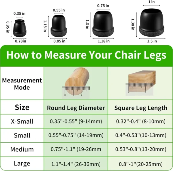kf-S6298d9ef1c204cc1b02ef7d01b2841d1G 8pcs Round Table Chair Leg Floor Protector Foot Cover Black Anti- Slip Silicone Furniture Feet No Scratches for Hardwood Floors