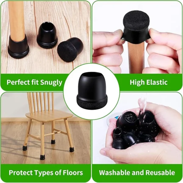 kf-S840ce616b9ca470c8ba7b184654b99a0q 8pcs Round Table Chair Leg Floor Protector Foot Cover Black Anti- Slip Silicone Furniture Feet No Scratches for Hardwood Floors
