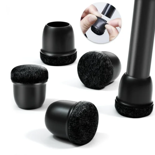 kf-Sd6601cd0b72f48b8aa21821f4cb0452f5 8pcs Round Table Chair Leg Floor Protector Foot Cover Black Anti- Slip Silicone Furniture Feet No Scratches for Hardwood Floors